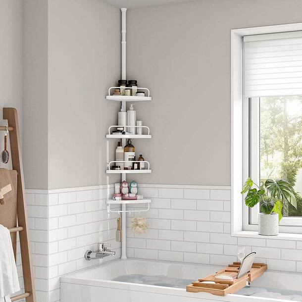 Easylife Adjustable Bathroom Corner Shelf in Purple, Size 3M