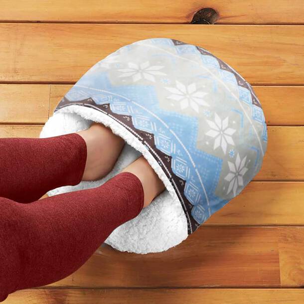 Easylife Plush Sherpa Foot Cosy in Check Red