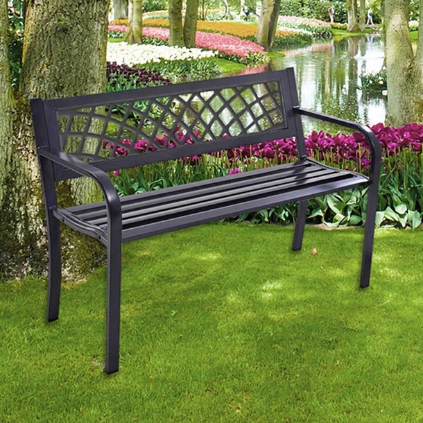 Easylife Garden Bench Metal W Pvc W-Cover, Size 3 Seater