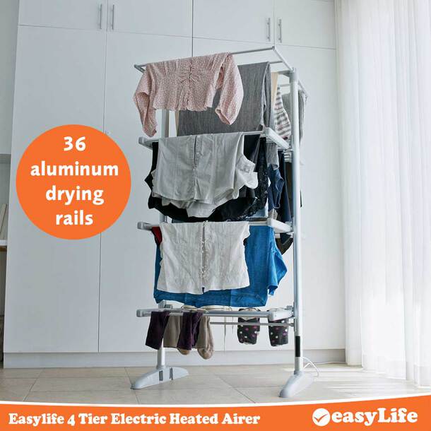 Easylife 4 Tier Electric Heated Airer W/Cover